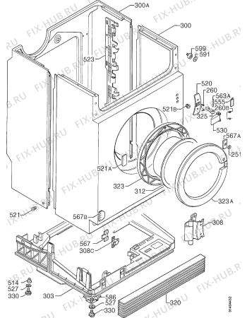 Взрыв-схема стиральной машины Rex LI85JS - Схема узла Cabinet + armatures