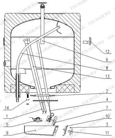 Схема №1 HWS10.3OK-A/S (580272, TEG1020O/A) с изображением Рукоятка для электроводонагревателя Gorenje 487019