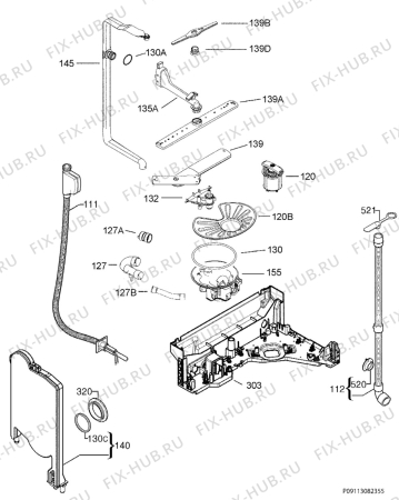 Взрыв-схема посудомоечной машины Aeg Electrolux F65000W0P - Схема узла Hydraulic System 272