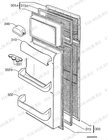 Взрыв-схема холодильника Rex RD30SN - Схема узла Door 003