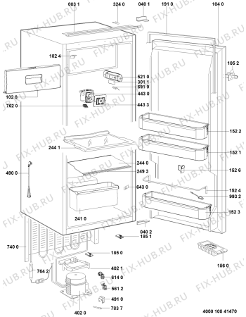 Схема №1 ARG 763/A+/1 с изображением Криостат для холодильника Whirlpool 481010657063