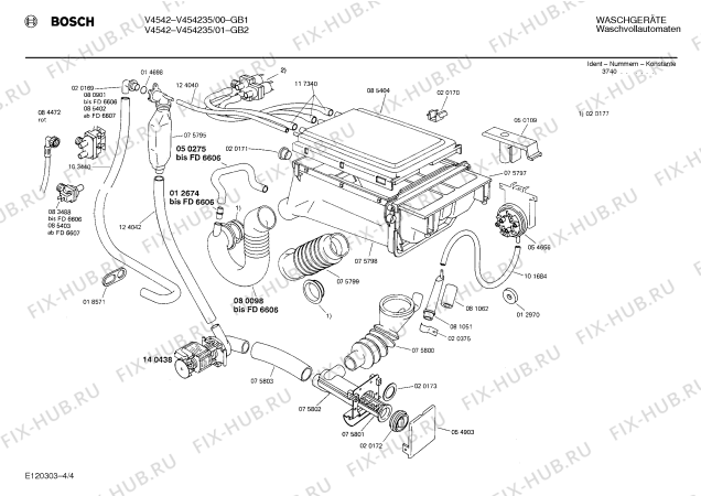 Взрыв-схема стиральной машины Bosch V454235 V4542 - Схема узла 04