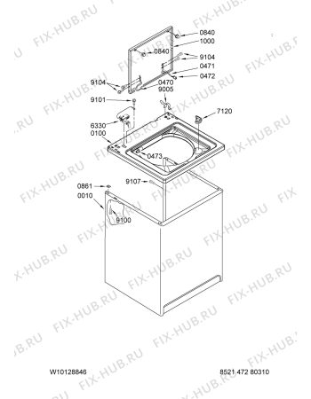 Схема №4 3UATW4605TQ с изображением Уплотнение для стиральной машины Whirlpool 480110100219