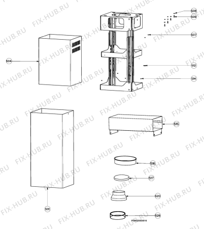 Взрыв-схема вытяжки Electrolux CHI950X - Схема узла Section 4