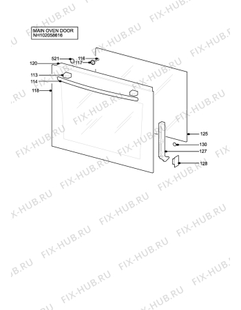 Взрыв-схема плиты (духовки) Electrolux EOD6330B - Схема узла H10 Main Oven Door (large)