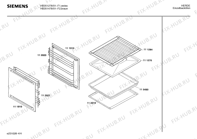 Взрыв-схема плиты (духовки) Siemens HB351278 - Схема узла 04