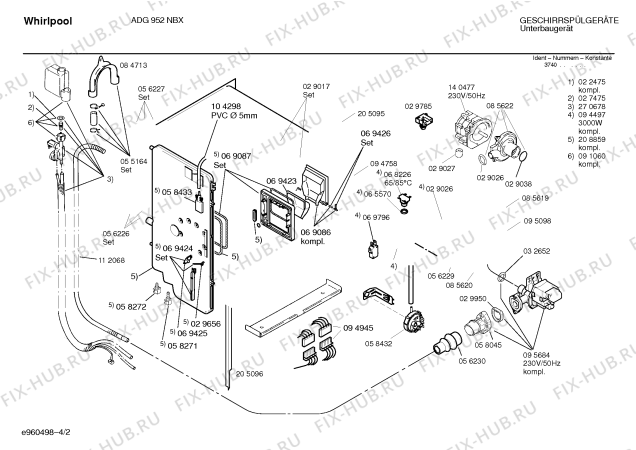 Схема №2 SR5PHB2 с изображением Переключатель для электропосудомоечной машины Bosch 00150126