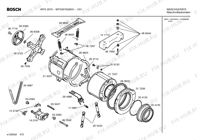 Взрыв-схема стиральной машины Bosch WFD2070GB - Схема узла 03