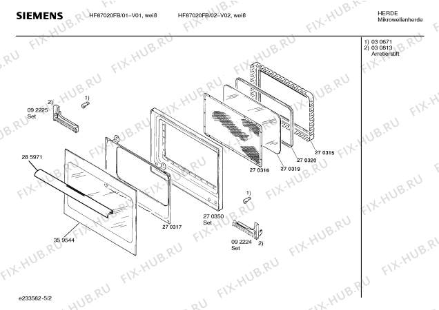 Взрыв-схема микроволновой печи Siemens HF87020FB - Схема узла 02