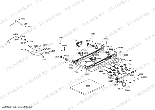 Взрыв-схема плиты (духовки) Bosch HSG16I30SC - Схема узла 05