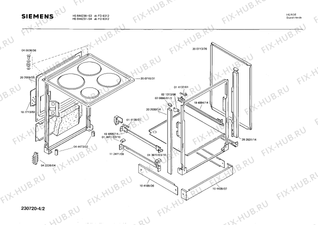 Схема №2 HS844236 с изображением Переключатель для плиты (духовки) Siemens 00026535