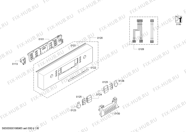 Схема №4 SPI53M52EU Super Silence с изображением Передняя панель для посудомойки Bosch 00743902