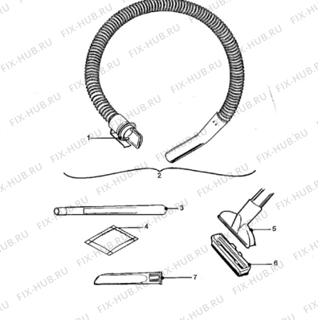 Взрыв-схема пылесоса Electrolux Z1256 - Схема узла Hose