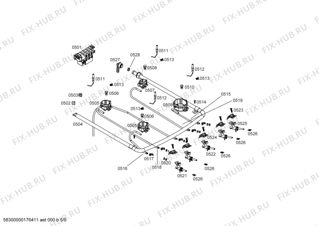 Схема №3 FN102P14SC с изображением Дюза для плиты (духовки) Bosch 00609680