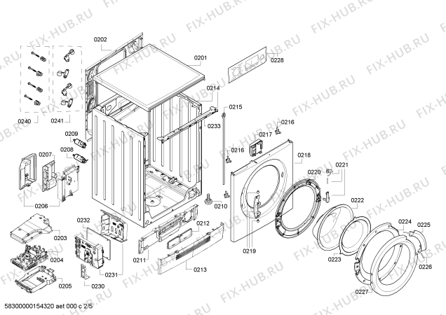 Взрыв-схема стиральной машины Bosch WVH2854XEP Logixx 7/4 - Схема узла 02