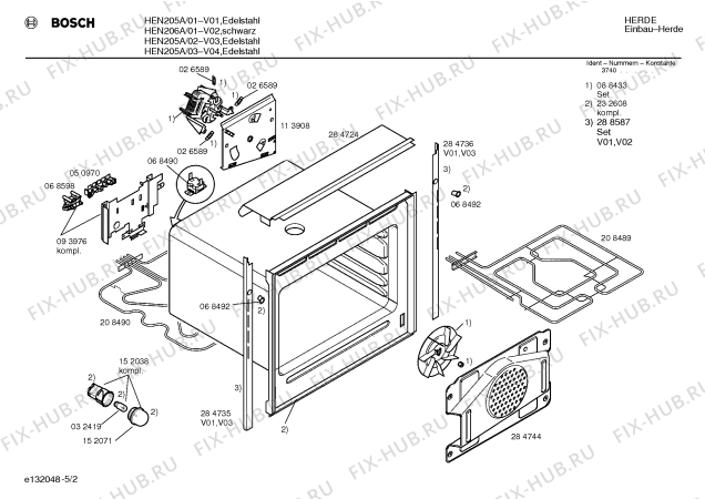 Схема №5 HEN206A с изображением Ручка конфорки для духового шкафа Bosch 00153756