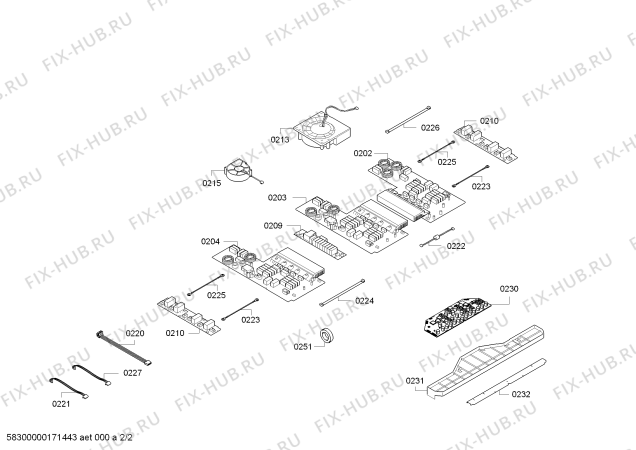 Схема №2 3EB999LQ IH6.1 - Flex с изображением Блок подключения для плиты (духовки) Bosch 00629044
