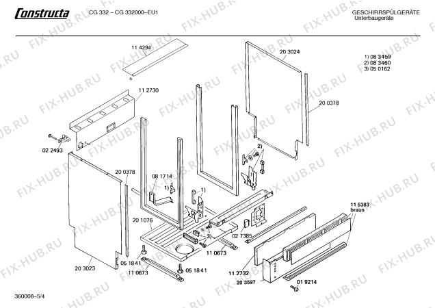 Схема №2 CG332000 CG332 с изображением Панель для посудомоечной машины Bosch 00117698