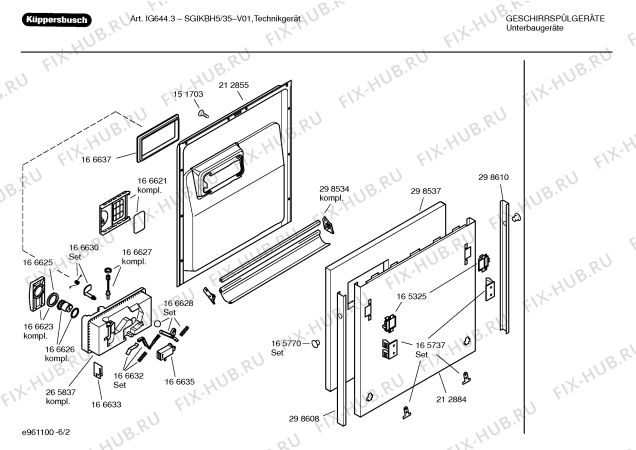 Взрыв-схема посудомоечной машины Kueppersbusch SGIKBH5 Art:IG644.3 - Схема узла 02