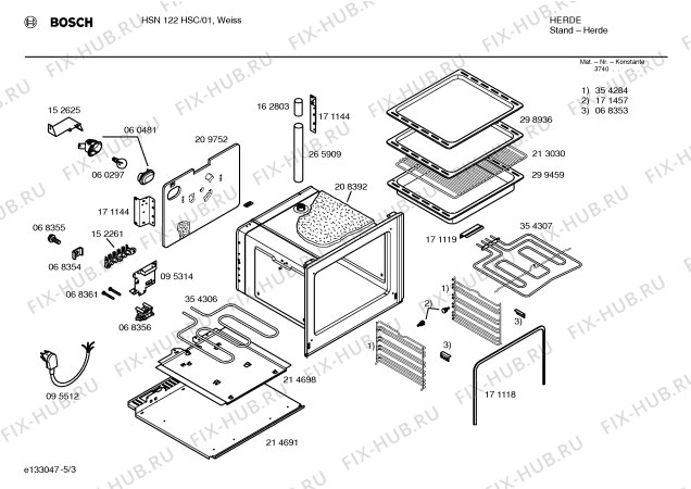 Схема №4 HSN122HSC с изображением Инструкция по эксплуатации для электропечи Bosch 00523253
