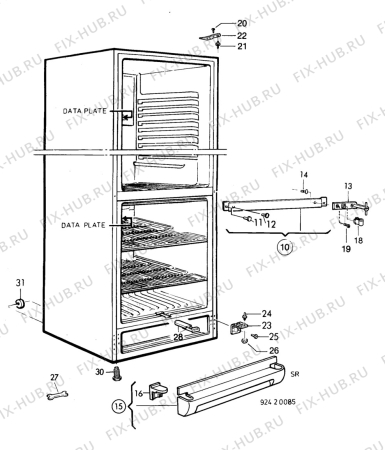 Взрыв-схема холодильника Electrolux AR3913B - Схема узла C10 Cabinet