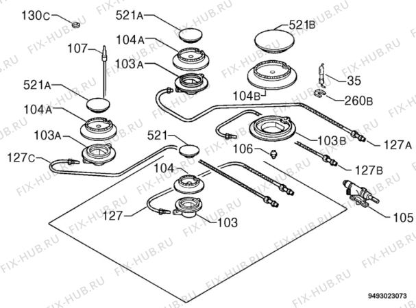 Взрыв-схема плиты (духовки) Zanussi ZHM834IX - Схема узла Functional parts 267