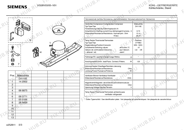 Схема №3 KS28V13IE с изображением Поднос для холодильной камеры Siemens 00265721