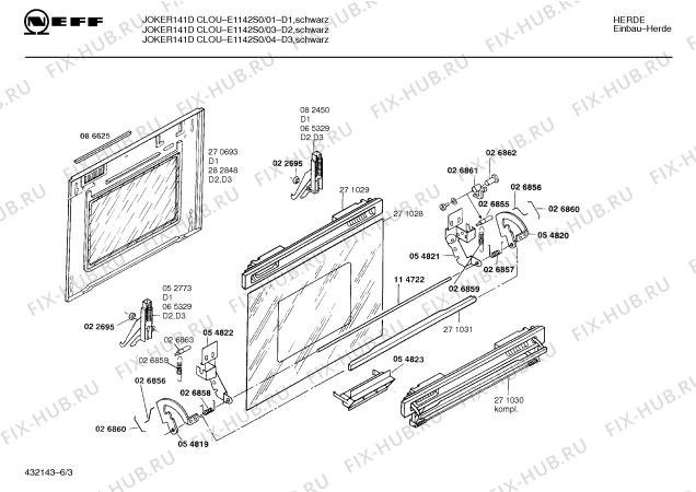 Схема №4 E1142S0 JOKER 141 D CLOU с изображением Переключатель для плиты (духовки) Bosch 00057676