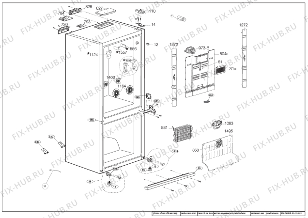 Схема №3 CNE60520M (7243448773) с изображением Дверка для холодильной камеры Beko 4385151300