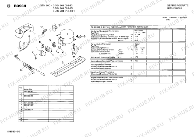 Взрыв-схема холодильника Bosch 0704204009 GTN200 - Схема узла 02