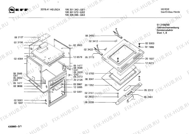 Схема №2 195305095 GB-2078.41HEUSGX с изображением Индикатор для печи Bosch 00083243