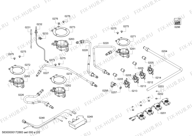 Взрыв-схема плиты (духовки) Siemens EC6E5PC90N 4G SE60F IH5 - Схема узла 02