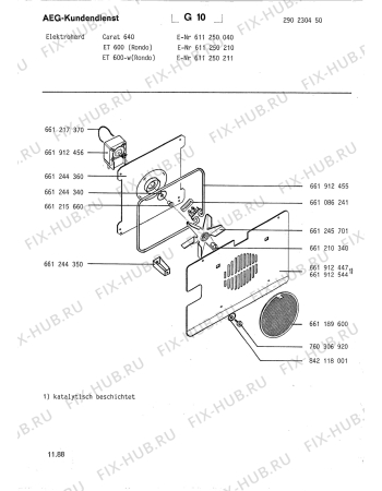 Взрыв-схема плиты (духовки) Rondo (N Rn) ET 600 W RONDO - Схема узла Section4
