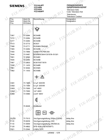 Схема №8 FC216S6FF с изображением Инструкция по эксплуатации для жк-телевизора Siemens 00531085