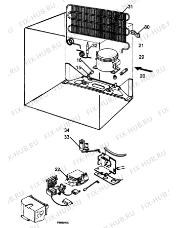 Взрыв-схема холодильника Zanussi ZVF50 - Схема узла Cooling system 017