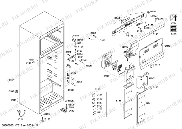 Схема №1 KD36NA43 с изображением Контейнер для холодильной камеры Siemens 00685101