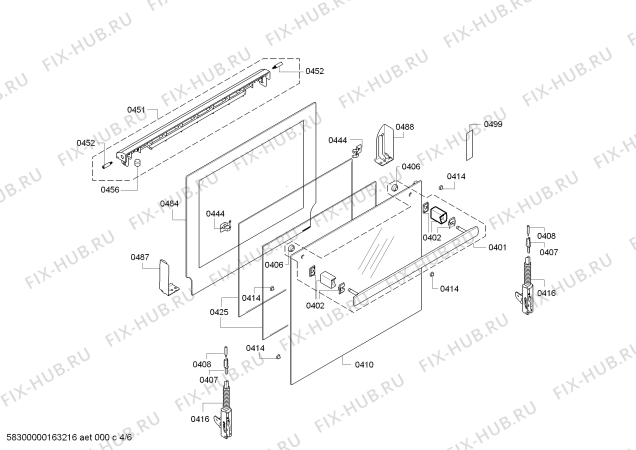 Взрыв-схема плиты (духовки) Bosch HBG56B650T - Схема узла 04