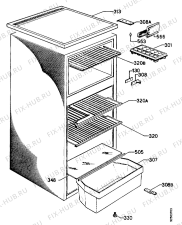 Взрыв-схема холодильника Zanussi Z215/4D - Схема узла Housing 001