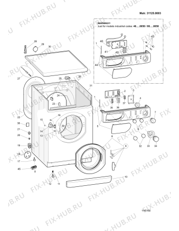 Схема №1 AVL95EXTE (F036536) с изображением Обшивка для стиралки Indesit C00117164