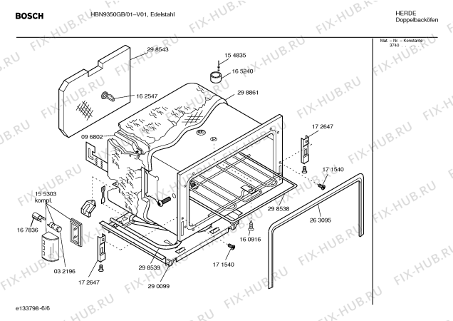 Взрыв-схема плиты (духовки) Bosch HBN9350GB - Схема узла 06