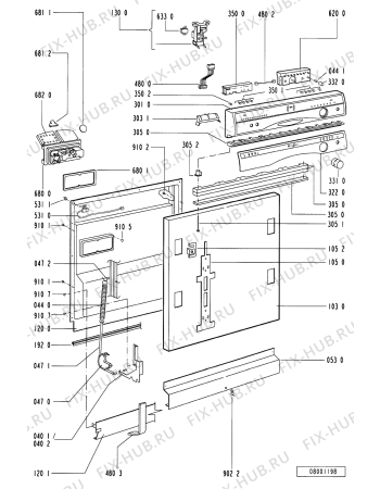 Схема №1 6ADP 962/3 IXM с изображением Лампочка (индикатор) для посудомоечной машины Whirlpool 481238128025