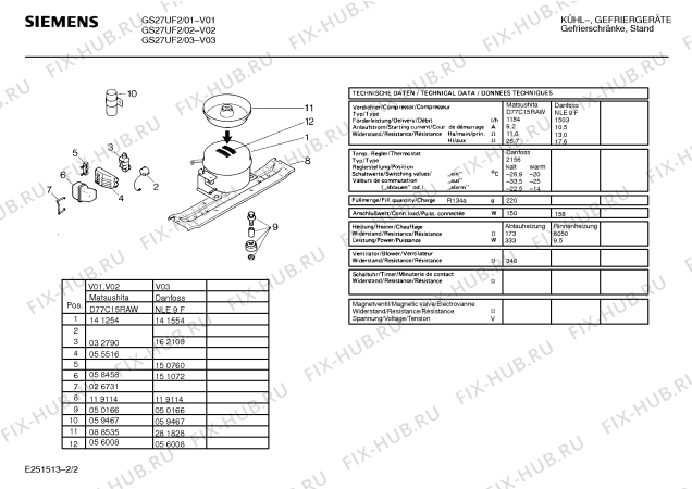 Схема №2 GS27UF2 с изображением Клапан для холодильника Siemens 00286847