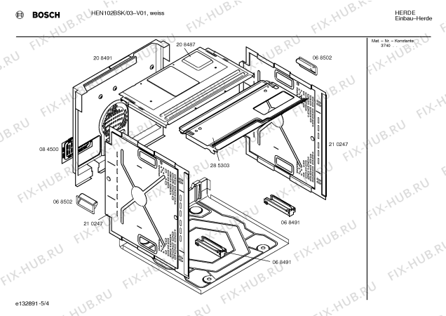 Схема №4 HEN102BSK с изображением Инструкция по эксплуатации для духового шкафа Bosch 00522468