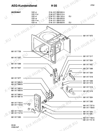Взрыв-схема микроволновой печи Aeg MC 1201 - D - Схема узла Section2