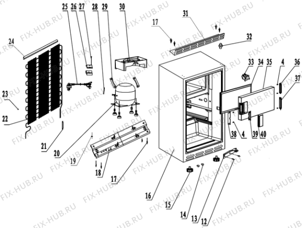 Схема №2 RU 5003 A+ (404365, HTPI09565) с изображением Полка для холодильника Gorenje 409824