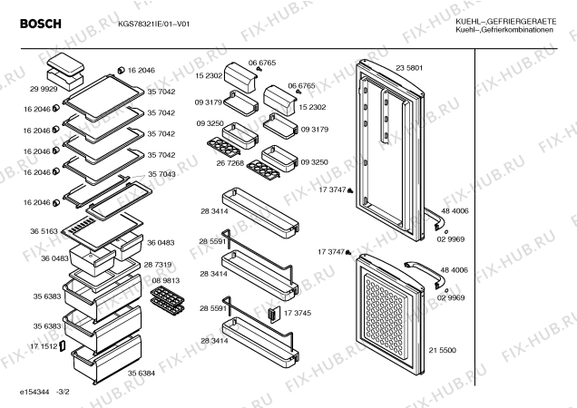 Взрыв-схема холодильника Bosch KGS78321IE - Схема узла 02