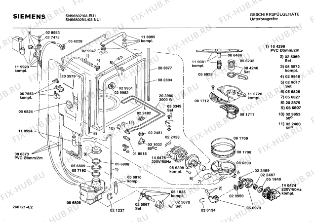 Схема №3 SN56502NL с изображением Панель для посудомойки Siemens 00271982