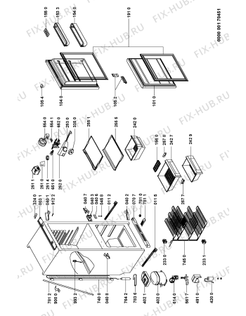 Схема №1 CW 796/2 с изображением Ящичек для холодильной камеры Whirlpool 481241848686