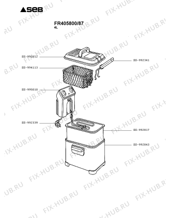 Схема №1 FR405130/87 с изображением Сосуд для тостера (фритюрницы) Seb SS-994113