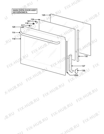 Взрыв-схема плиты (духовки) Aeg D8100-1ME - Схема узла H10 Main Oven Door (large)